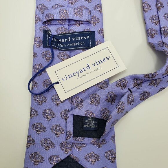 Vineyard Vines Custom Breeders' Cup Equestrian Horse Racing Wide Silk Tie NWT - Picture 3 of 3